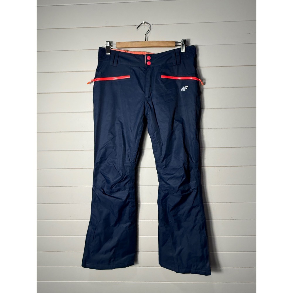 Ski Snowboard Pants Women's Small Navy Blue Neon Orange Insulated Winter NWOT 4F